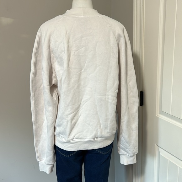 AGOLDE Tarron Mock Neck Sweatshirt Raglan Sleeve Pullover Cream Sz L NEW - Picture 7 of 14